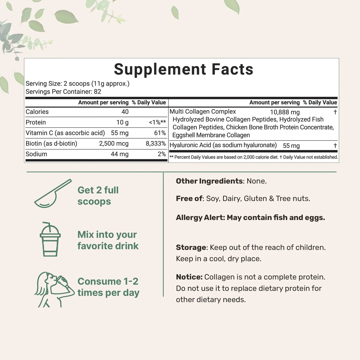 Multi Collagen Peptides Powder - 8oz